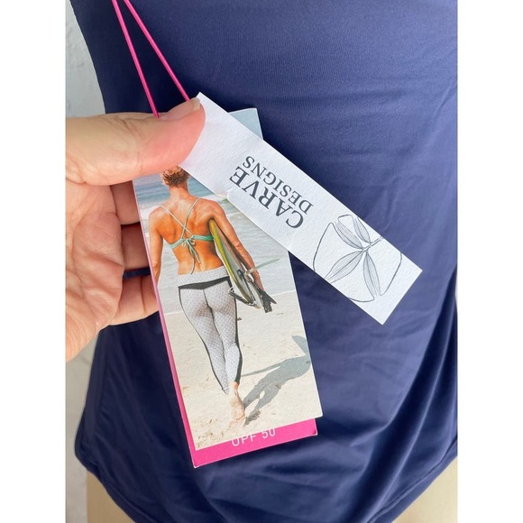 Carve Designs Timor Navy Blue Halter Tankini Top Size Small - Picture 6 of 6